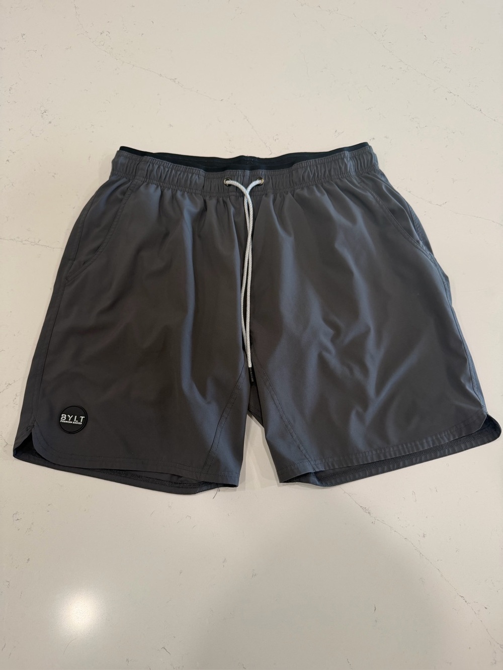 BYLT Basics Men’s Charcoal Active Plus Lined Performance Shorts - XXL